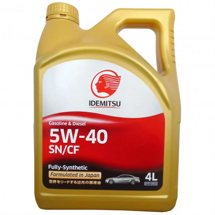Масло моторное IDEMITSU FULLY-SYNTHETIC 5W40 SN/CF 4L