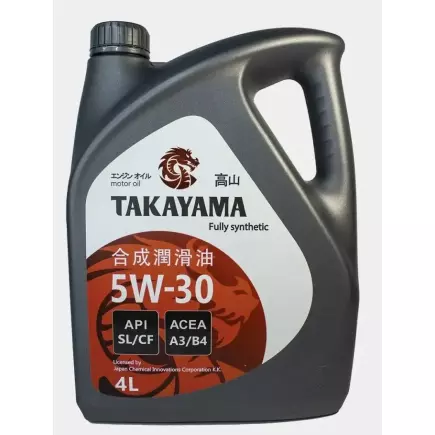 Масло моторное TAKAYAMA SAE 5W-30 API SL/CF 4L пластик Масло моторное TAKAYAMA SAE 5W-30 API SL/CF 4L пластик