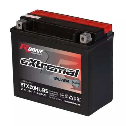 RDrive extremal SILVER 12V 18,9Ah (YTX20HL-BS) AGM RDrive extremal SILVER 12V 18,9Ah (YTX20HL-BS) AGM
