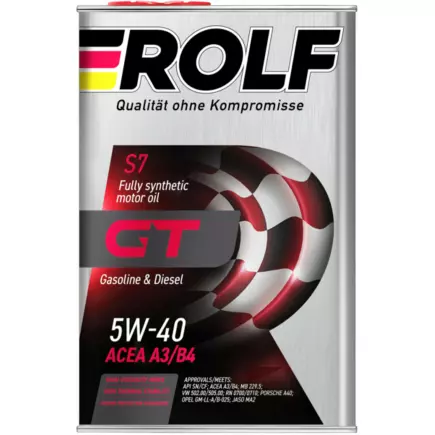 Масло моторное Rolf GT SAE 5W-40 API SN/CF 4л. Масло моторное Rolf GT SAE 5W-40 API SN/CF 4л.
